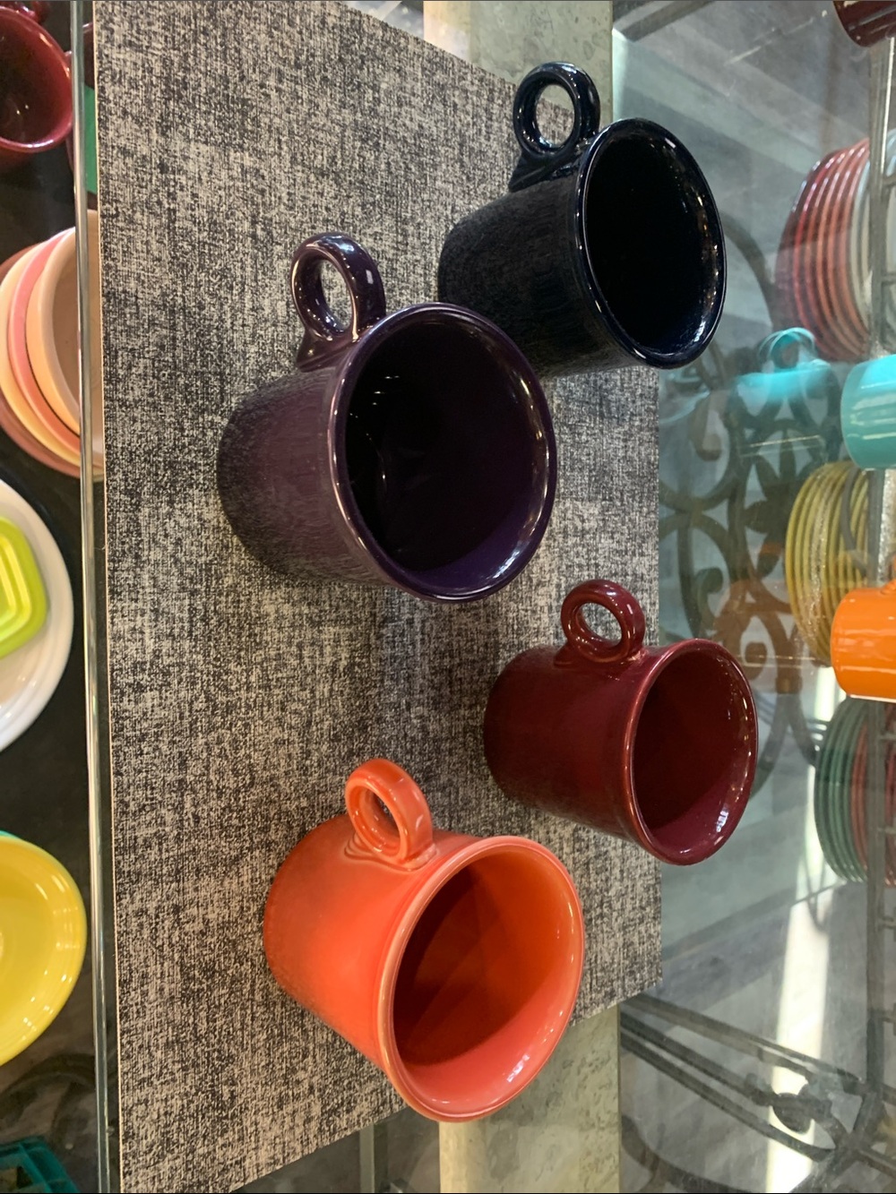 Fiesta Ring Handle Mug Set of 4 Cinnabar Plum Cobalt Persimmon Made USA